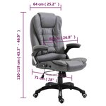 vidaXL Chaise de bureau Anthracite Similicuir