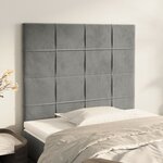 vidaXL Têtes de lit 2 Pièces Gris clair 100x5x78/88 cm Velours