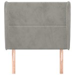 vidaXL Tête de lit avec oreilles Gris clair 103x23x118/128 cm Velours