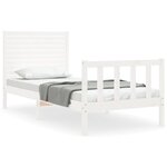 vidaXL Cadre de lit sans matelas blanc 90x200 cm bois de pin massif