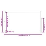 vidaXL Auvent latéral rétractable de patio 180x300 cm Crème