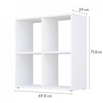 Etagères bibliothèque cube REGAL 4 compartiments BLANC