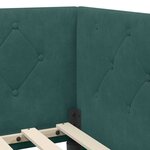 vidaXL Cadre de lit d'angle Vert foncé 90 x 200 cm Velours