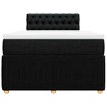 vidaXL Sommier à lattes de lit avec matelas noir 120x190 cm tissu