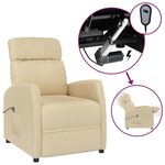 vidaXL Fauteuil électrique de massage Crème Tissu
