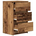 vidaXL Tables de chevet avec 3 tiroirs 2 Pièces vieux bois 39x35x65 cm