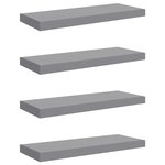 vidaXL Étagères murales flottantes 4 Pièces Gris 60x23 5x3 8 cm MDF