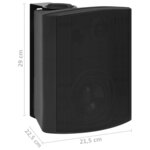 vidaXL Haut-parleurs stéréo muraux 2 Pièces noir intérieur extérieur 120W