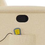 vidaXL Fauteuil de massage inclinable Crème Tissu