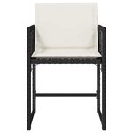 vidaXL Chaises de jardin lot de 4 avec coussins noir résine tressée