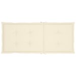 vidaXL Chaises de jardin lot de 2 et coussins crème Bois teck massif