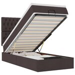 vidaXL Lit ottoman avec matelas et LED marron foncé 90x200 cm tissu
