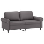 vidaXL Ensemble de canapés 3 Pièces avec coussins gris similicuir