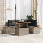 vidaXL Ensemble de salle à manger pour jardin 5 Pièces Gris  Marron