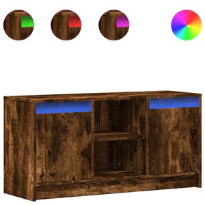 vidaXL Meuble TV avec LED chêne fumé 100x34x50 cm bois d'ingénierie