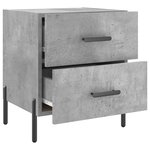 vidaXL Tables de chevet 2Pièces gris béton 40x35x47 5cm bois d’ingénierie