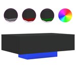 vidaXL Table basse avec lumières LED noir 85x55x31 cm