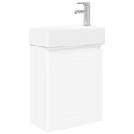 vidaXL Meuble de salle de bain avec robinet Blanc 45 5 x 25 5 x 84 cm