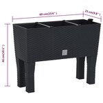 vidaXL Lit surélevé de jardin Anthracite 60x25x46 cm PP Rotin