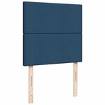 vidaXL Sommier à lattes de lit avec matelas Bleu 90x190 cm Tissu
