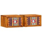 vidaXL Tables de nuit 2 pièces 35 x 30 x 22 cm en bois massif d'acacia