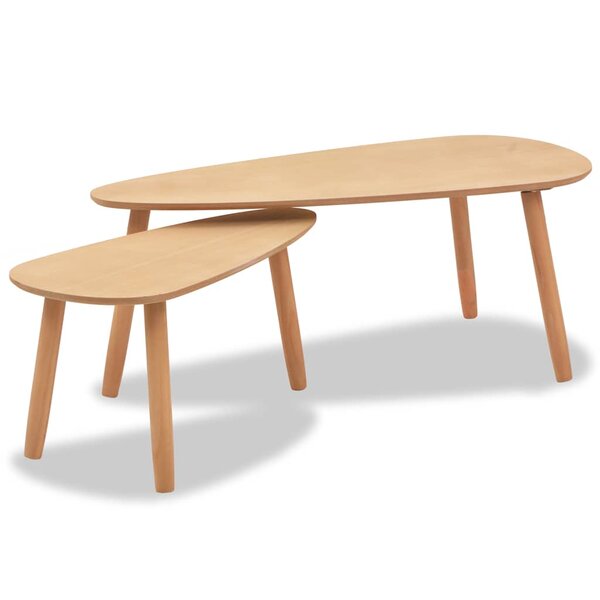vidaXL Ensemble de tables basses 2 Pièces Bois de pin massif Marron