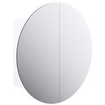 vidaXL Armoire de salle de bain miroir rond et LED Blanc 40x40x17 5 cm