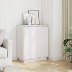 vidaXL Buffet Blanc 60x34x75 cm Bois massif de pin