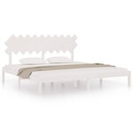 vidaXL Cadre de lit sans matelas blanc 200x200 cm bois massif