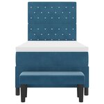 vidaXL Lit à ressorts avec tête de lit Bleu foncé 200 x 100 cm Velours