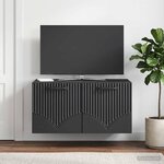 vidaXL Meuble TV mural Noir 59 5 x 41 x 30 cm Bois d'ingénierie