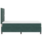 Lit Box Spring vidaXL avec Matelas et LED Vert Foncé 90x200 cm Velours
