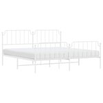 vidaXL Cadre de lit métal sans matelas et pied de lit blanc 193x203 cm