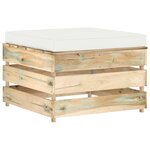 vidaXL Salon de jardin 4 Pièces avec coussins vert bois imprégné