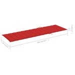 vidaXL Chaise longue de jardin 2 places avec coussins Acacia solide