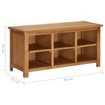 vidaXL Étagère à chaussures 90x37x45 cm Bois de chêne solide