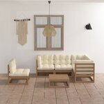 vidaXL Salon de jardin 6 Pièces avec coussins Bois de pin massif