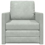 vidaXL Canapé-lit avec coussin Gris clair 74 x 77 x 81 cm Velours