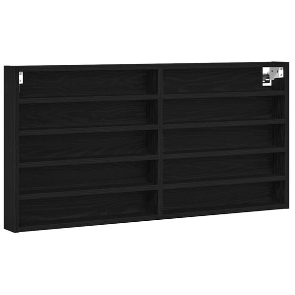 vidaXL Cabinet d'Affichage avec étagère Chêne noir 100 x 8.5 x 50 cm