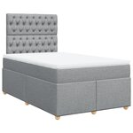 vidaXL Sommier à lattes de lit et matelas gris clair 120x190 cm tissu