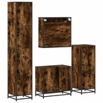 vidaXL Ensemble meubles salle de bain 4 Pièces chêne fumé bois ingénierie