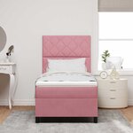 vidaXL Lit à ressorts avec matelas Rose 90 x 200 cm tissu