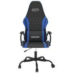 vidaXL Chaise de jeu Noir et bleu Similicuir