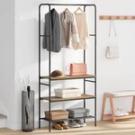 vidaXL Portant à vêtements avec étagères chêne artisanal