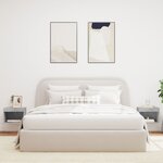 vidaXL Tables de chevet murales avec lumières LED 2 Pièces gris béton