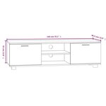 vidaXL Meuble TV Chêne fumé 140x40 5x35 cm Bois d'ingénierie