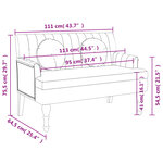 vidaXL Banc avec coussins rouge bordeaux 113x64 5x75 5 cm tissu