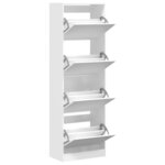 vidaXL Armoire à chaussures 4 tiroirs rabattables blanc 60x34x187 5 cm