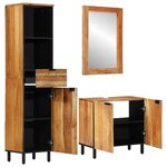 vidaXL Ensemble de mobilier de salle de bain avec tiroir 3 Pièces Marron