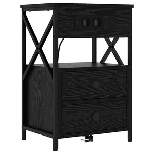 vidaXL Cabinet de chevet Chêne noir 40 x 31 x 60 cm Bois d'ingénierie